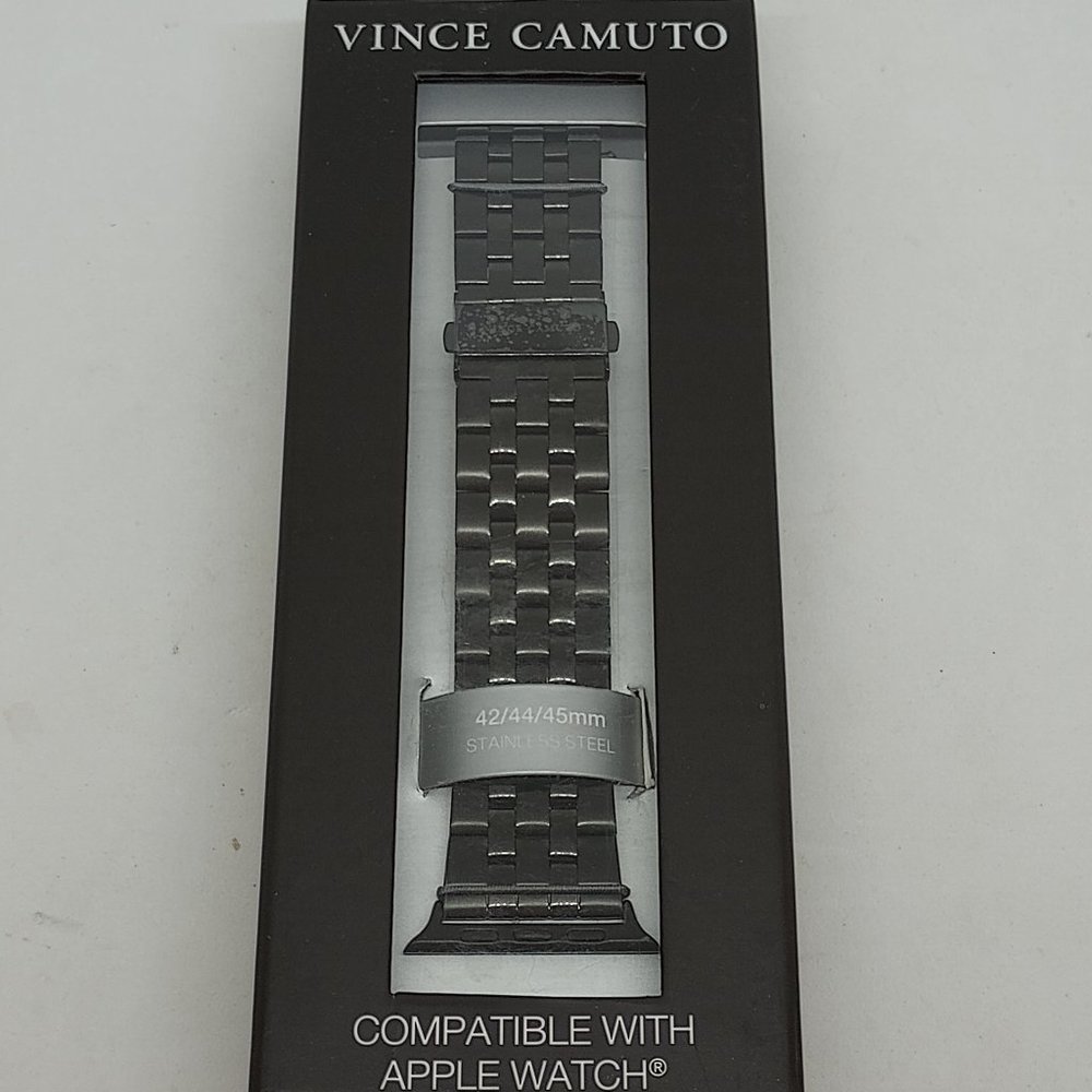 Vince Camuto 24mm Black Stainless Steel Watch Band Fits Apple Watch 42/44/45mm
